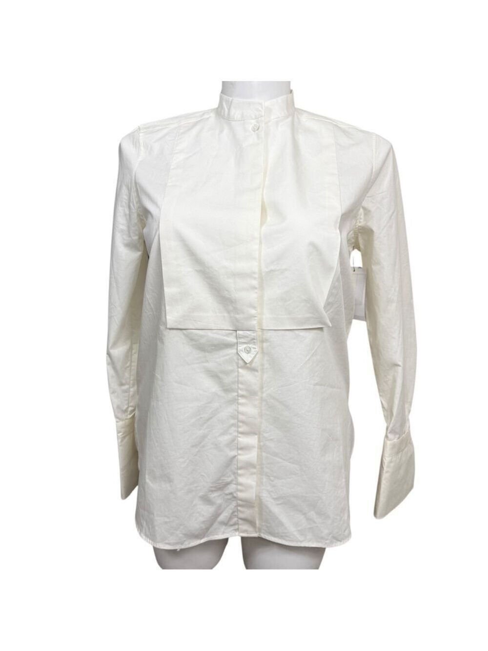 Equipment Femme Beale White Tuxedo Front Shirt NWT Women’s Size M